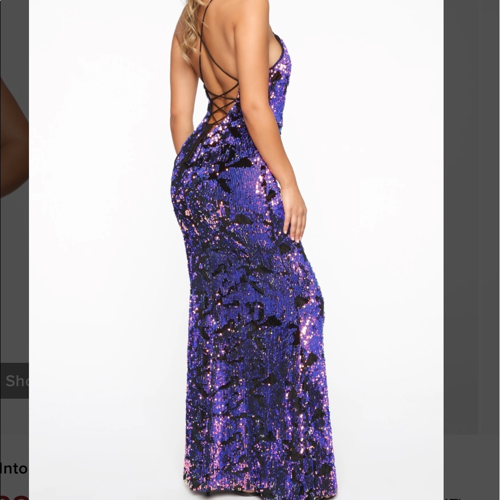 Purple Sequin Gown - Picture 1 of 4